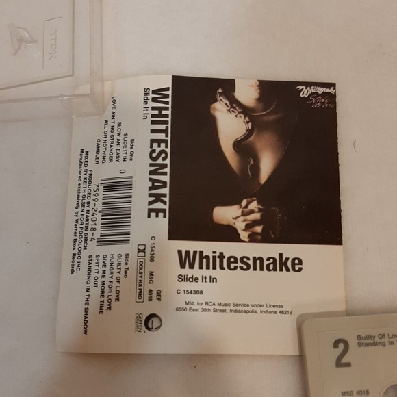 Whitesnake Slide It In Cassette Tape 1984 Metal Heavy Metal RCA Records READ - Picture 12 of 12
